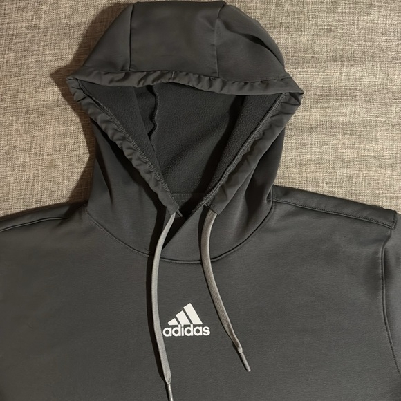 Adidas Mens Medium Grey Hoodie with Zipper - Picture 2 of 7
